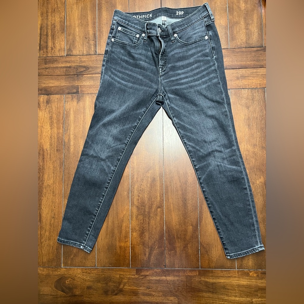 ❤️ J Crew toothpick skinny jeans Women's Black stoned washed Jeans